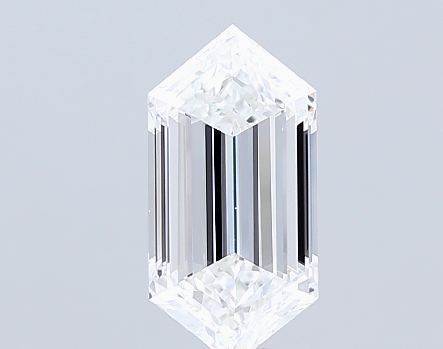 6.36 carat Hexagon lab grown diamond, E VVS2, IGI certified