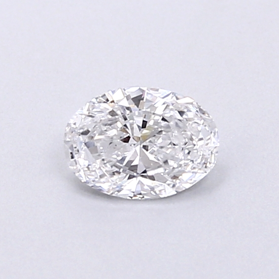 Actual 0.29 carat D Oval lab-grown diamond