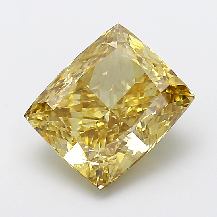 5.01 ct Cushion Fancy Intense Yellow Lab-Grown Diamond