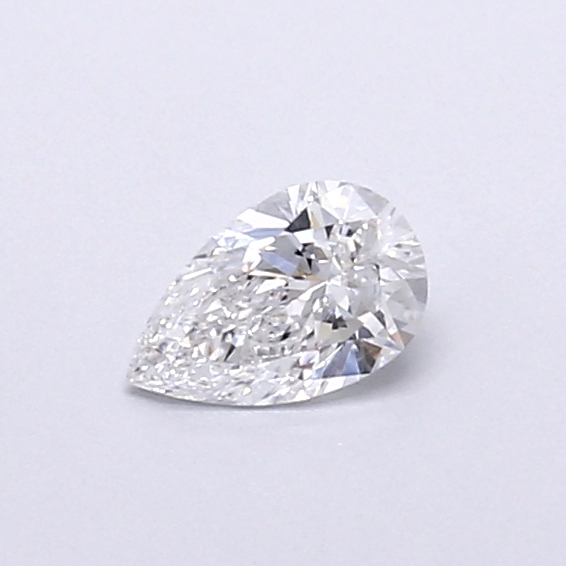 Actual 0.29 carat D Pear lab-grown diamond