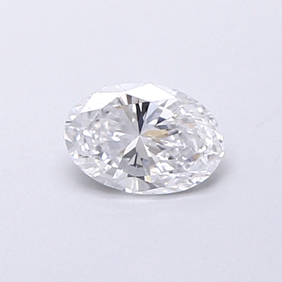 Actual 0.33 carat D Oval lab-grown diamond