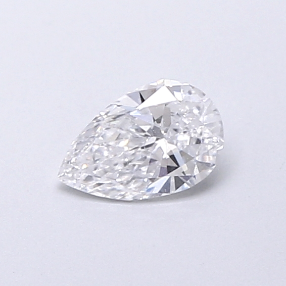 Actual 0.28 carat D Pear lab-grown diamond