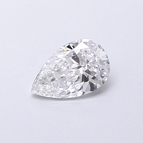 Actual 0.28 carat D Pear lab-grown diamond
