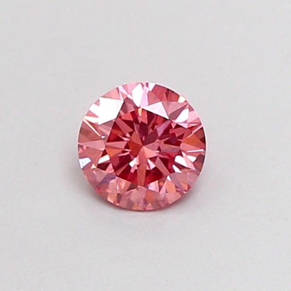 Actual 0.4 carat Vivid Pink Round lab-grown diamond
