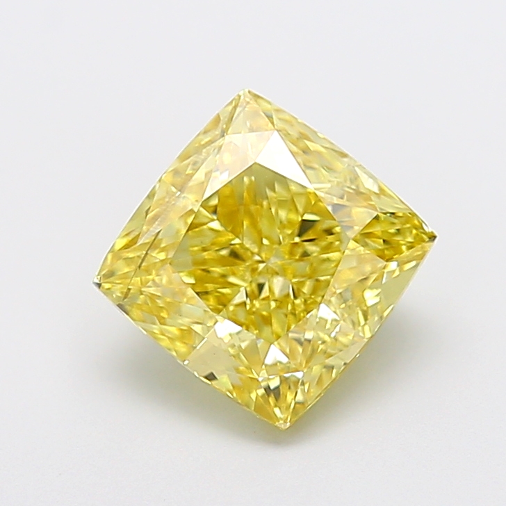 3.03 ct Cushion Fancy Intense Yellow Lab-Grown Diamond