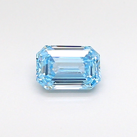 Actual 0.26 carat Fancy Vivid Blue Emerald lab-grown diamond