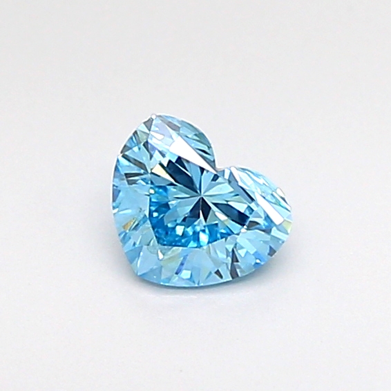 Actual 0.27 carat Fancy Vivid Blue Heart lab-grown diamond