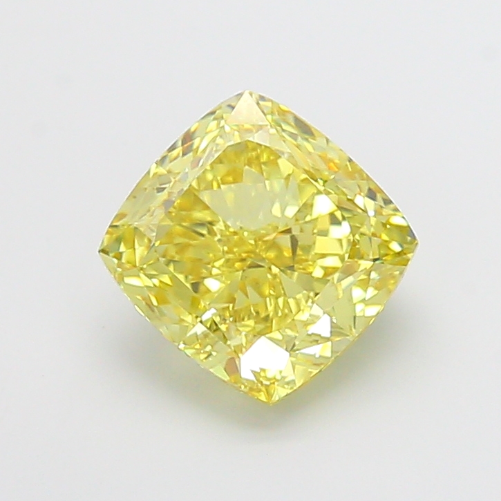 5.06 ct Yellow (Intense) VVS2 Square Cushion lab-grown diamond