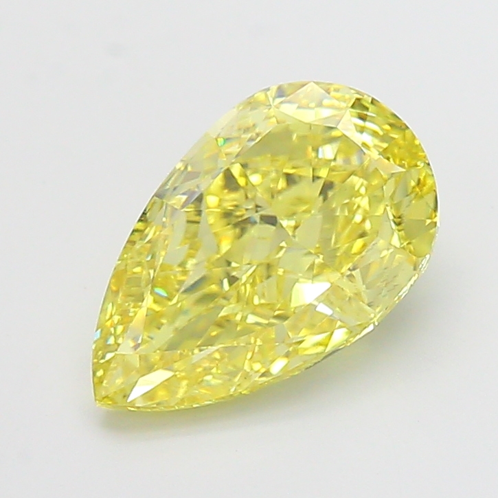 4.02 ct Yellow (Vivid) VS1 Pear Modified lab-grown diamond