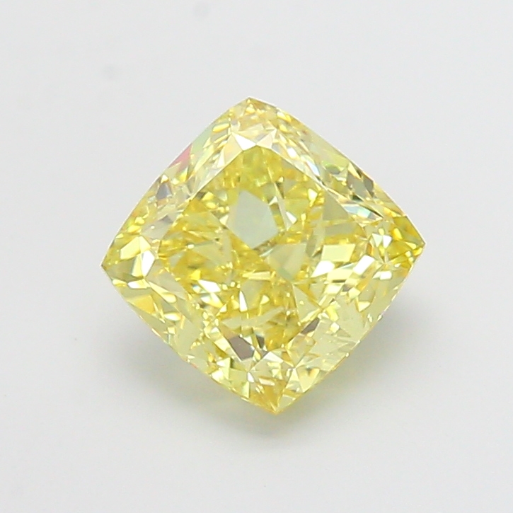 3.10 ct Yellow (Intense) VS1 Square Cushion lab-grown diamond