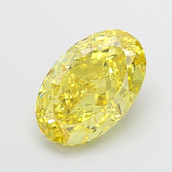 6.68 ct Yellow (Vivid) VS1 Oval Modified lab-grown diamond