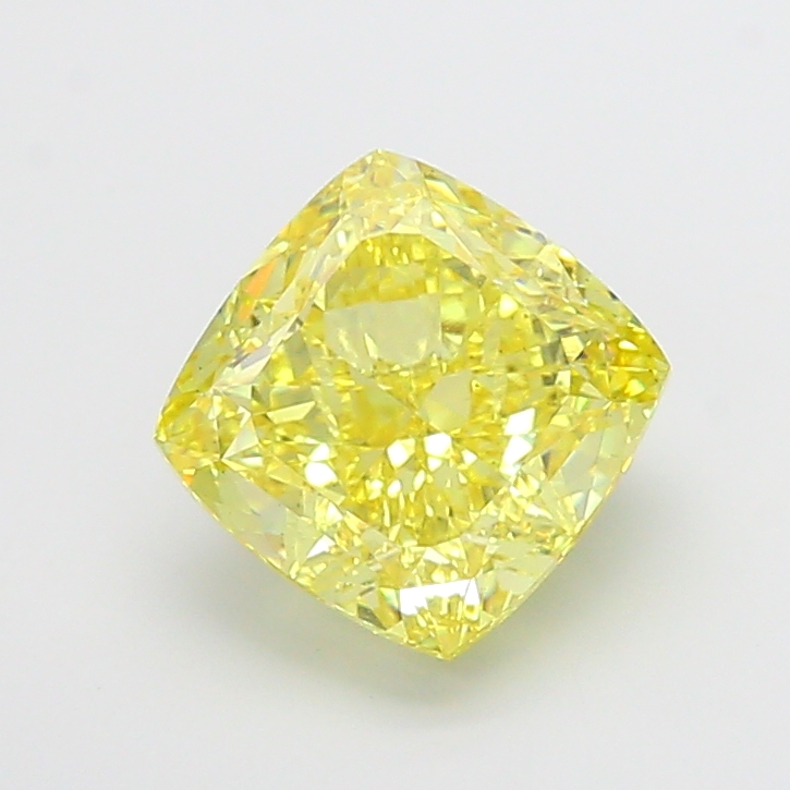 6.56 ct Yellow (Vivid) VS2 Square Cushion lab-grown diamond