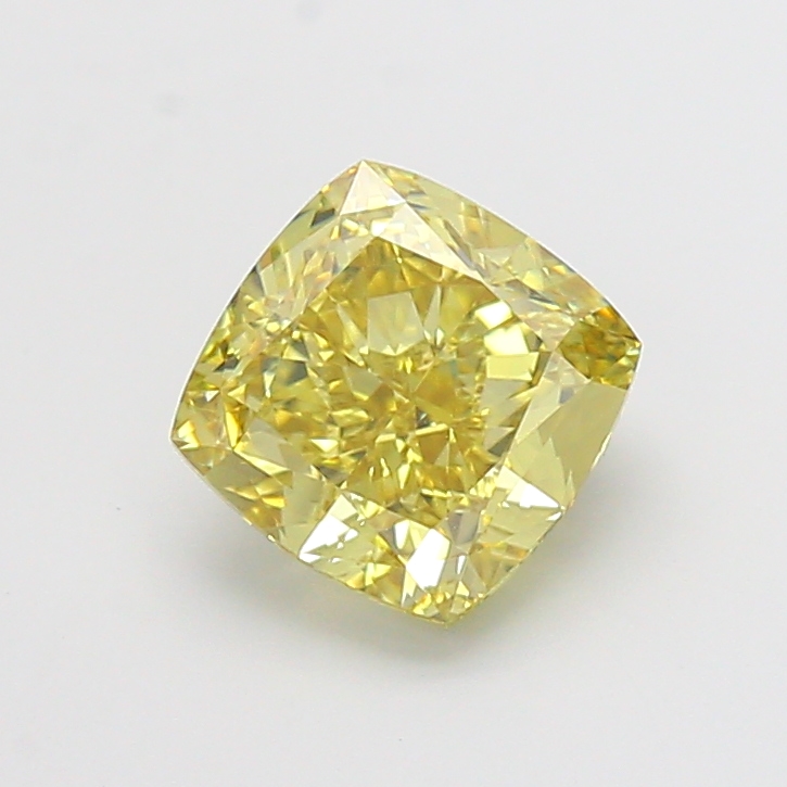3.05 ct Yellow (Intense) VVS2 Square Cushion lab-grown diamond