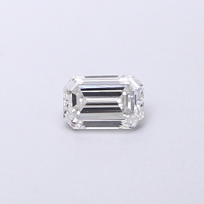 Actual 0.27 carat F Emerald lab-grown diamond