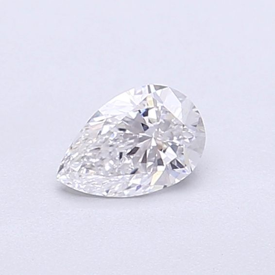 Actual 0.28 carat D Pear lab-grown diamond