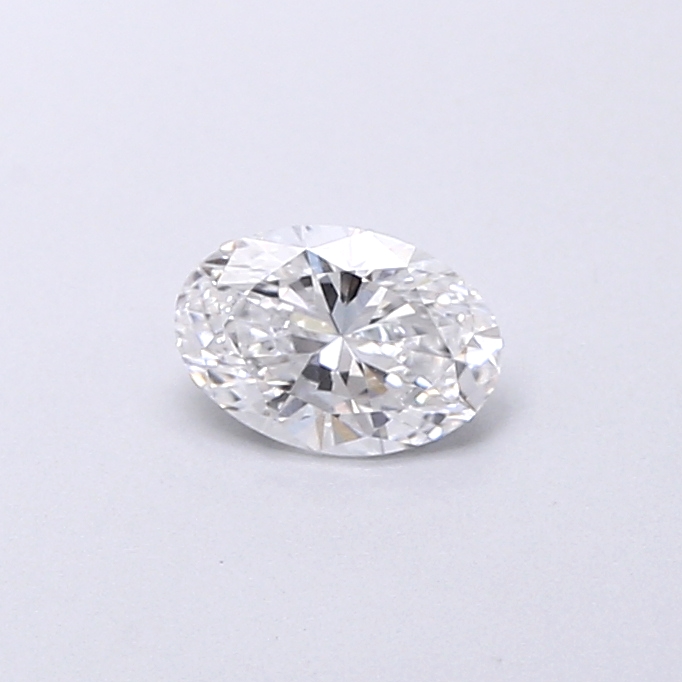 Actual 0.34 carat D Oval lab-grown diamond