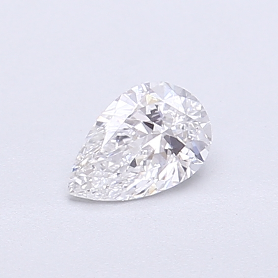 Actual 0.27 carat D Pear lab-grown diamond