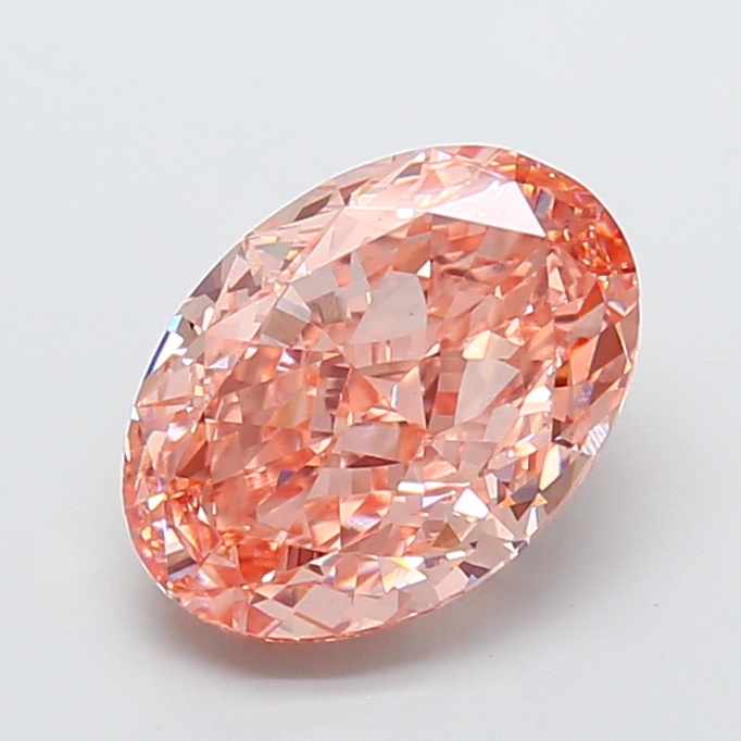 2.83 ct Pink (Vivid) VS2 Oval Modified lab-grown diamond