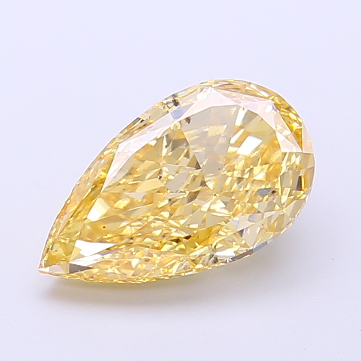 2.01 ct Pear Fancy Vivid Yellow Lab-Grown Diamond