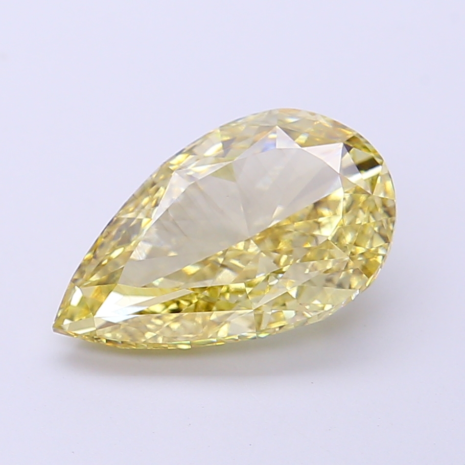 3.01 ct Pear Fancy Vivid Yellow Lab-Grown Diamond