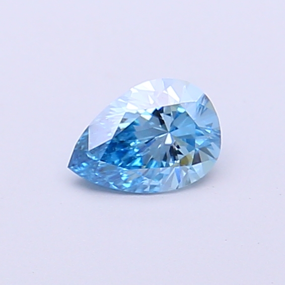 Actual 0.29 carat Vivid Blue Pear lab-grown diamond