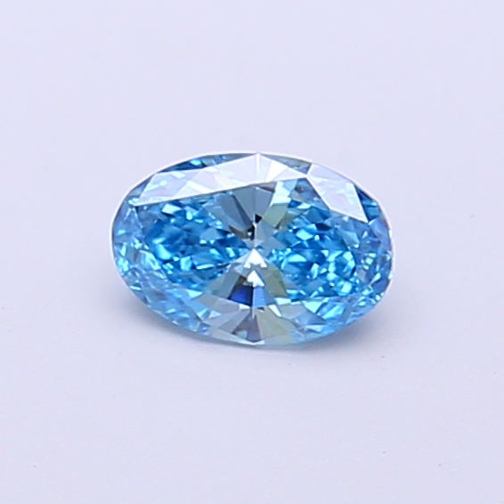 Actual 0.3 carat Vivid Blue Oval lab-grown diamond