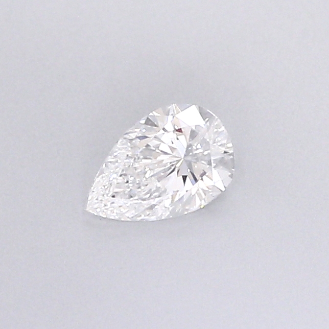 Actual 0.29 carat D Pear lab-grown diamond