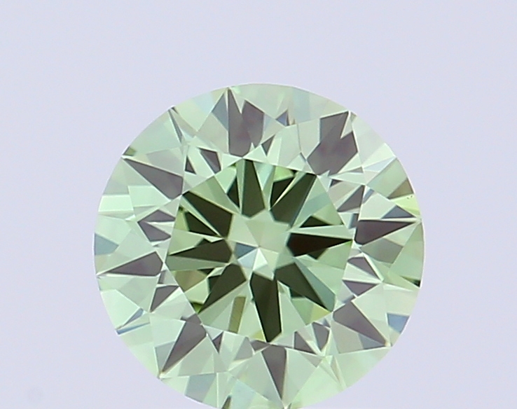 Actual 1.03 carat Vivid Green Round lab-grown diamond