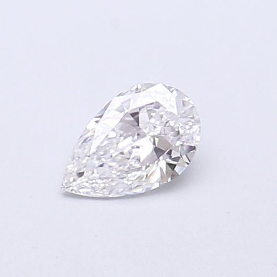 Actual 0.25 carat D Pear lab-grown diamond