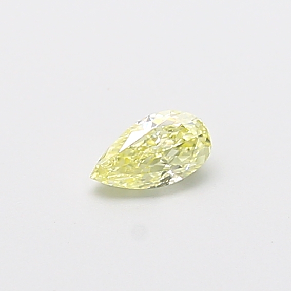 Actual 0.25 carat Fancy Yellow Pear lab-grown diamond