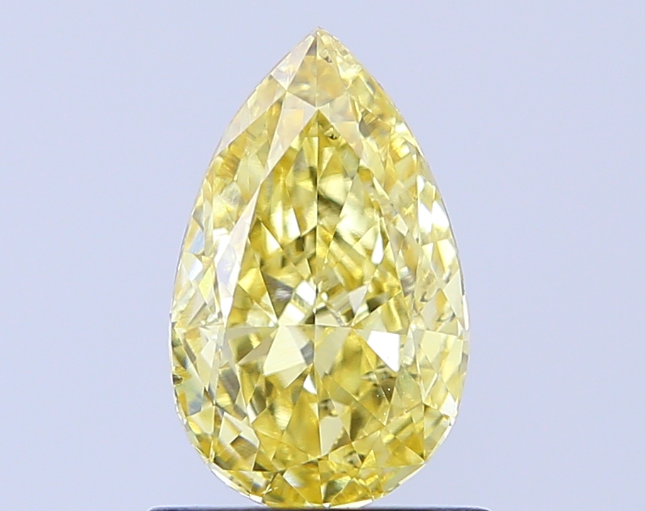 1.11 ct Pear Fancy Vivid Yellow Lab-Grown Diamond