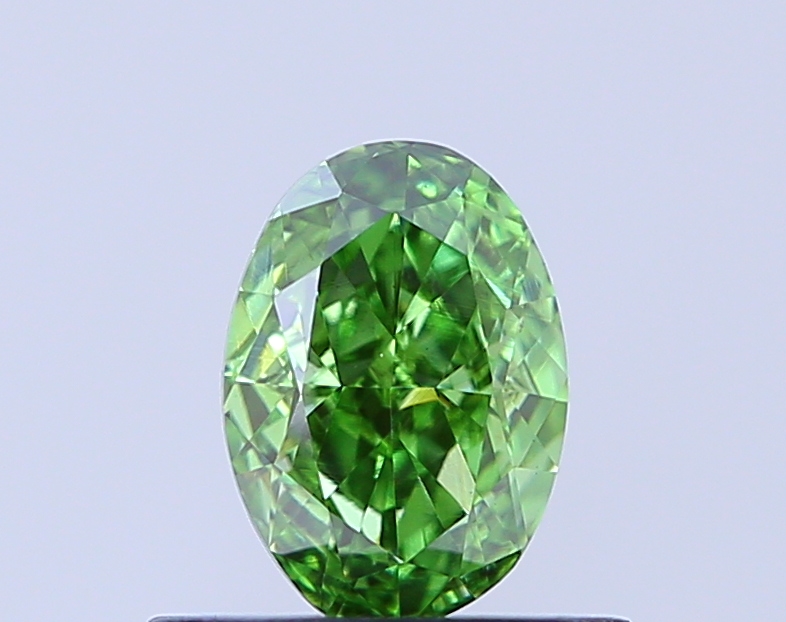0.55 ct Oval Fancy Vivid Green Lab-Grown Diamond