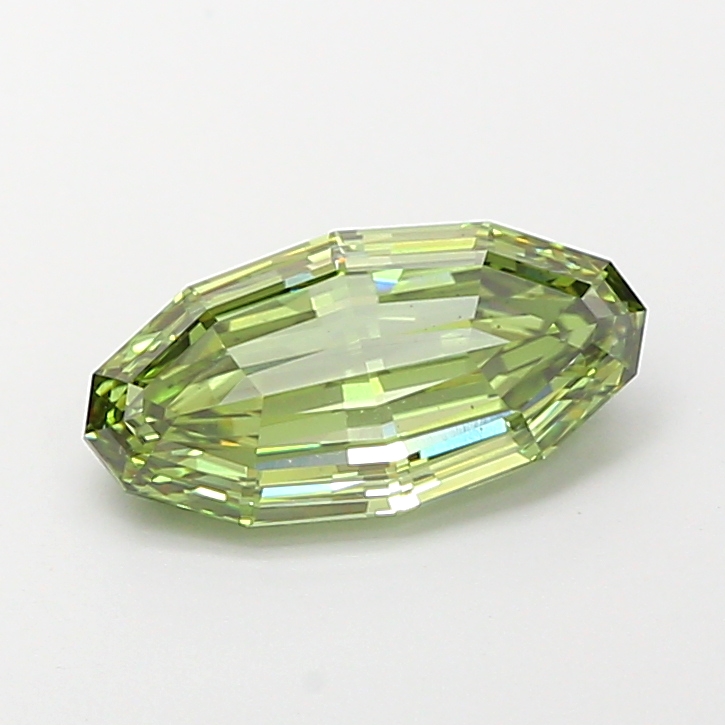 2.06 ct Oval Step lab grown diamond Fancy Vivid Green VS1