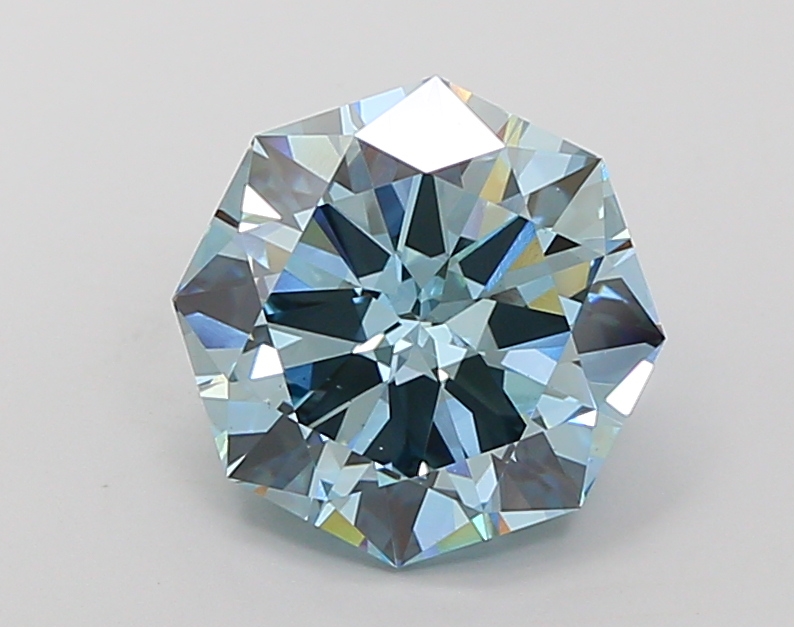 5.15 ct Octagonal Fancy Vivid Blue Lab-Grown Diamond
