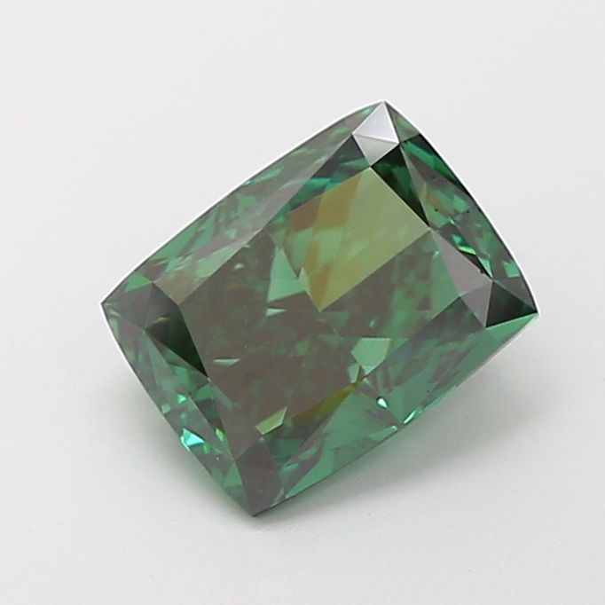 2.02 ct Cushion Fancy Vivid Green Lab-Grown Diamond