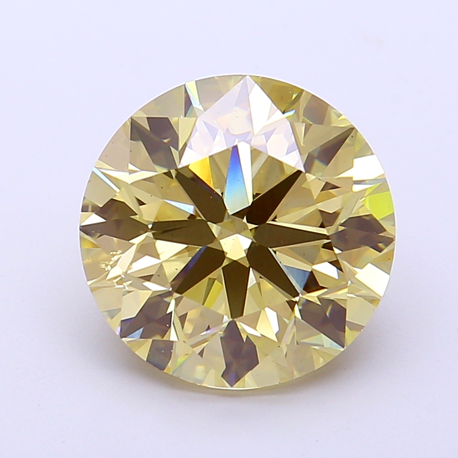 5.00 ct Round Fancy Vivid Yellow Lab-Grown Diamond