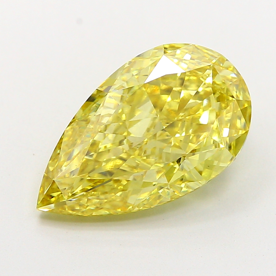 5.02 ct Pear Fancy Intense Yellow Lab-Grown Diamond