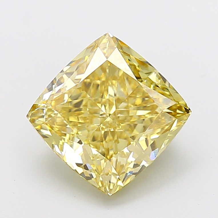 5.03 ct Cushion Fancy Intense Yellow Lab-Grown Diamond