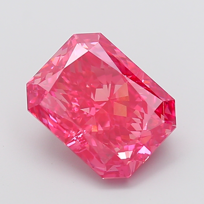 5.53 ct Radiant Fancy Vivid Pink Lab-Grown Diamond