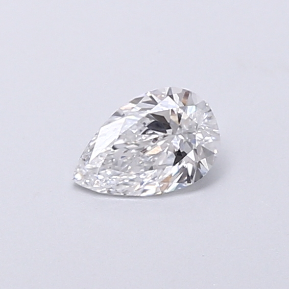 Actual 0.27 carat E Pear lab-grown diamond