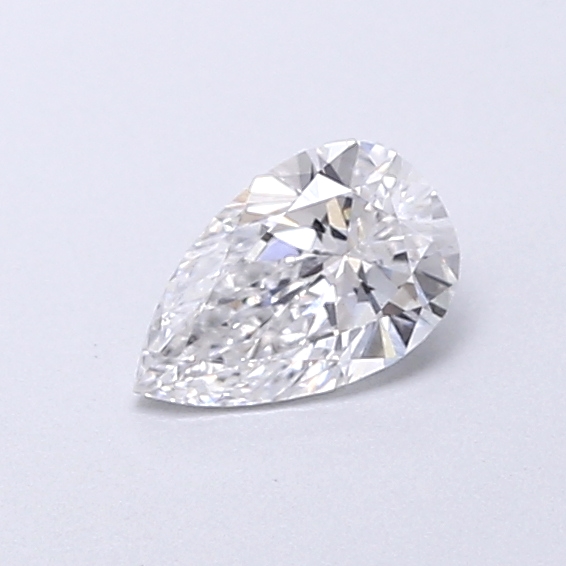 Actual 0.28 carat D Pear lab-grown diamond