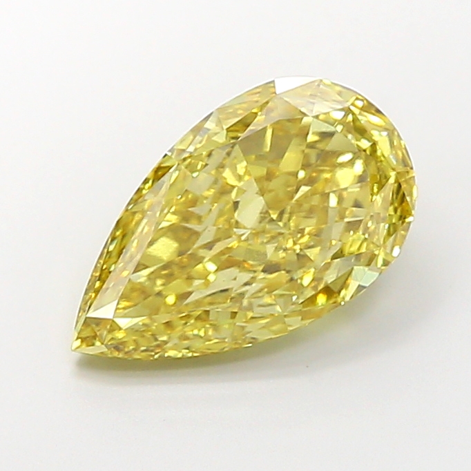 5.01 ct Pear Fancy Intense Yellow Lab-Grown Diamond