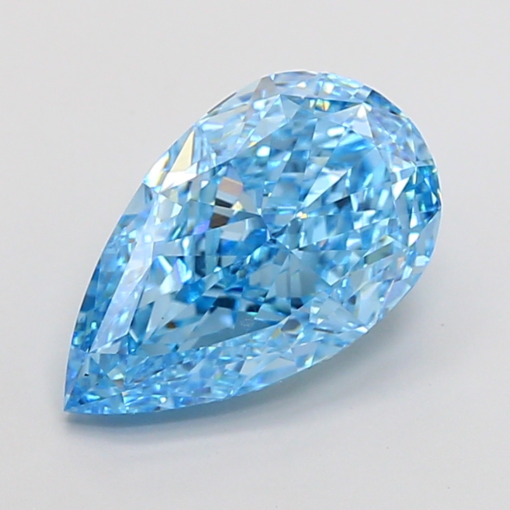 5.07 ct Pear, Fancy Vivid Blue VS1 CVD