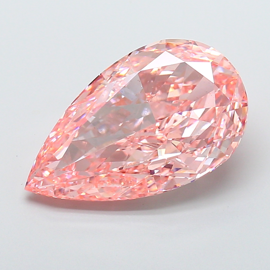 10.02 ct Pear Fancy Vivid Pink Lab-Grown Diamond