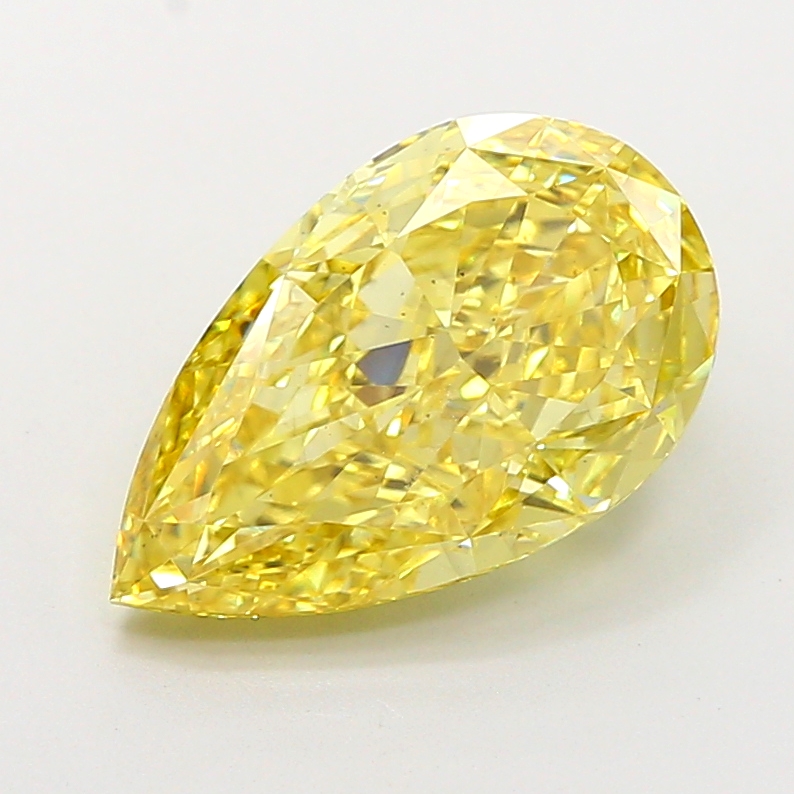 4.53 ct Pear Fancy Intense Yellow Lab-Grown Diamond