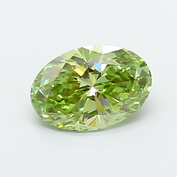 0.66 ct Oval Fancy Vivid Green Lab-Grown Diamond
