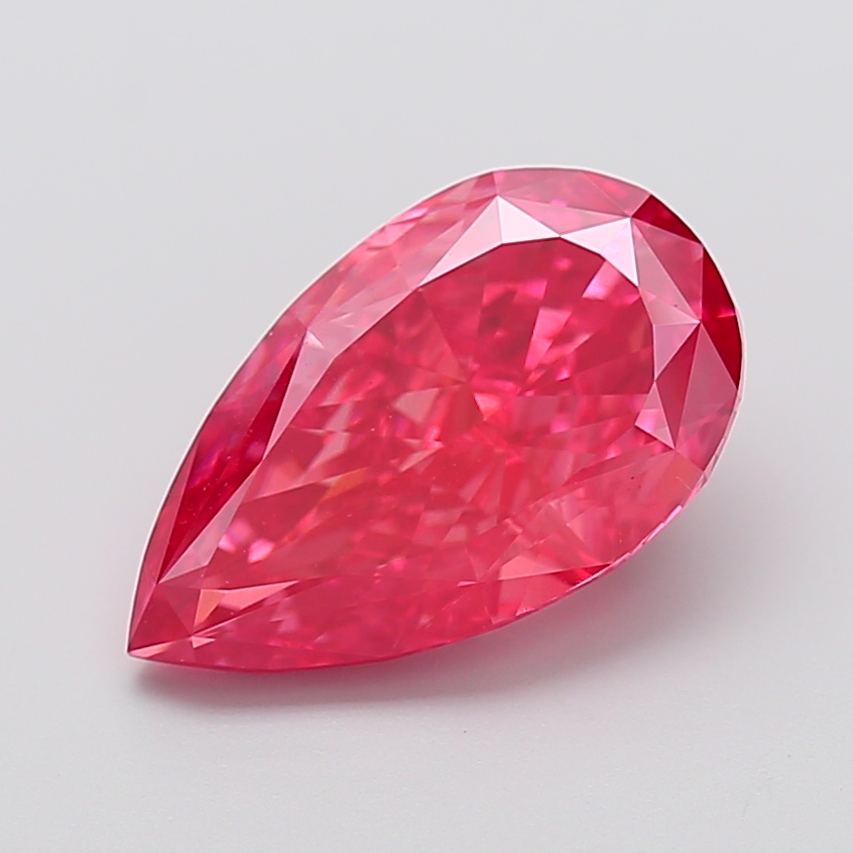 5.02 ct Pear Fancy Vivid Pink Lab-Grown Diamond