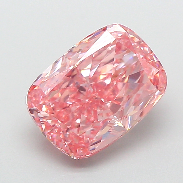 2.70 ct Pink (Vivid) VVS2 Cushion lab-grown diamond