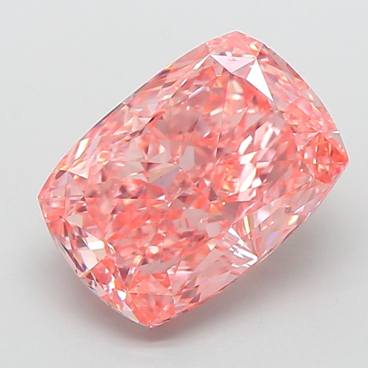 3.03 ct Pink (Vivid) VS1 Cushion lab-grown diamond