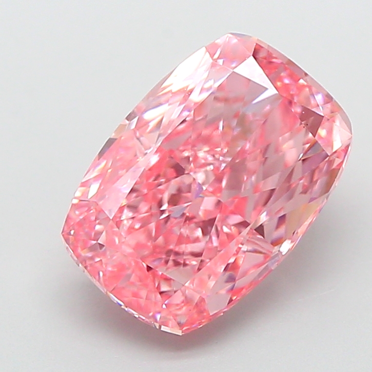 2.90 ct Pink (Vivid) VVS2 Cushion lab-grown diamond